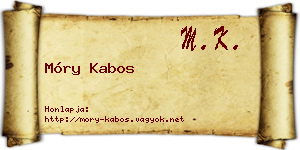 Móry Kabos névjegykártya